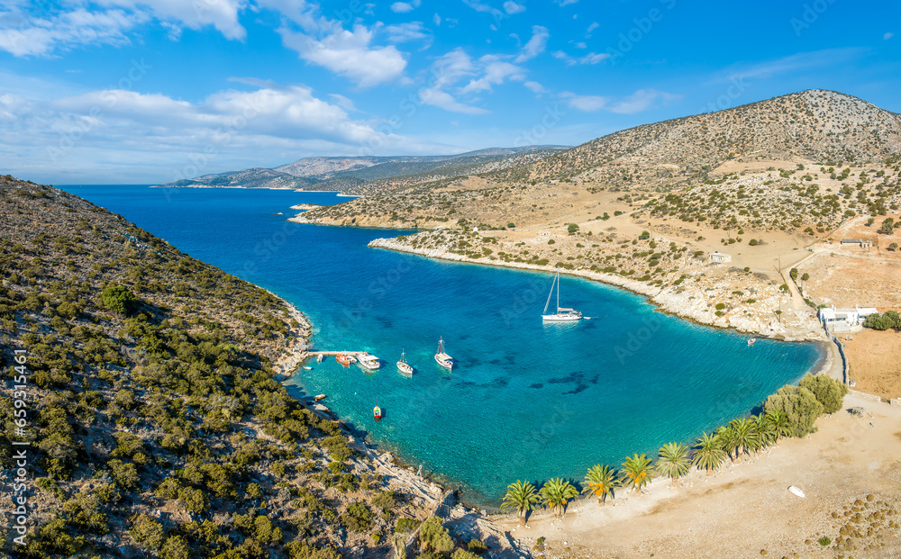 Landscape with Panormos beach, Naxos island, Greece Cyclades Landscape with Panormos beach, Naxos island, Greece Cyclades
