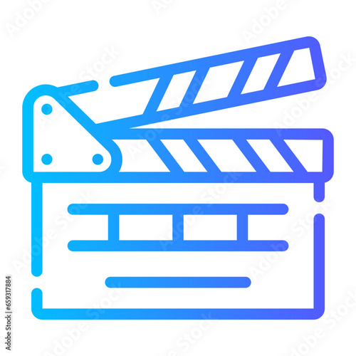 clapperboard Line Gradient Icon