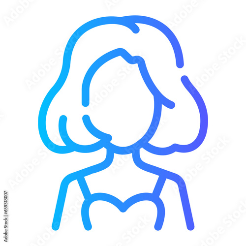 actress Line Gradient Icon