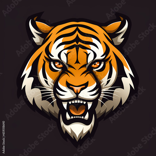 Tiger Head Digital Illustration 