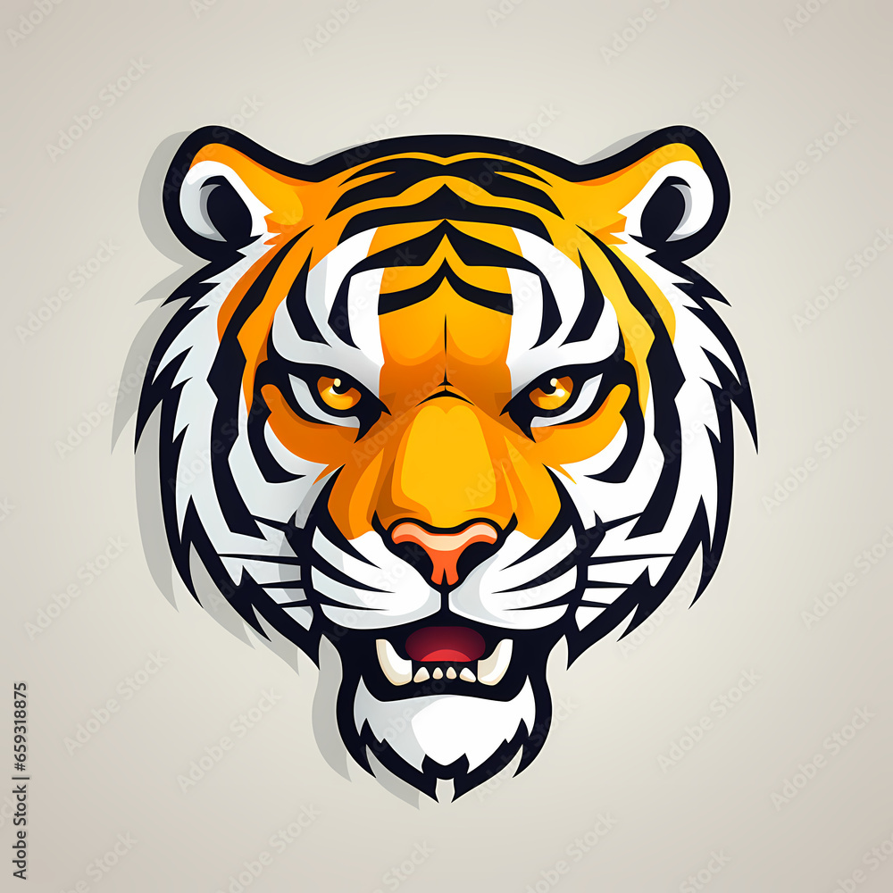 Tiger Head Digital Illustration 