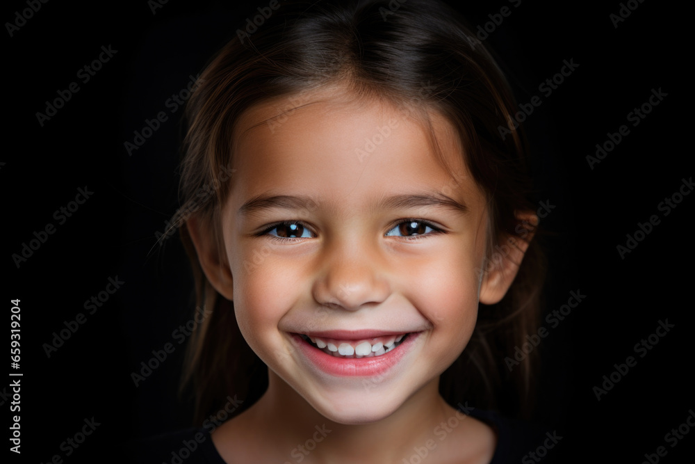 Close up of beautiful smiling little girl with white perfect teeth Close up of beautiful smiling little girl with white perfect teeth