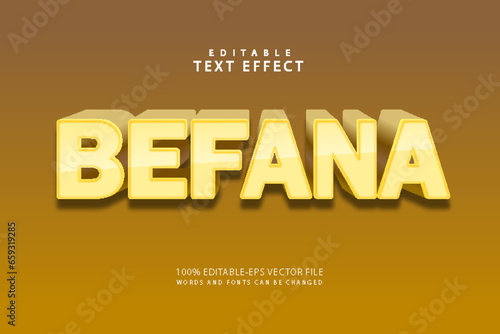 Befana editable text effect 3 dimension modern style