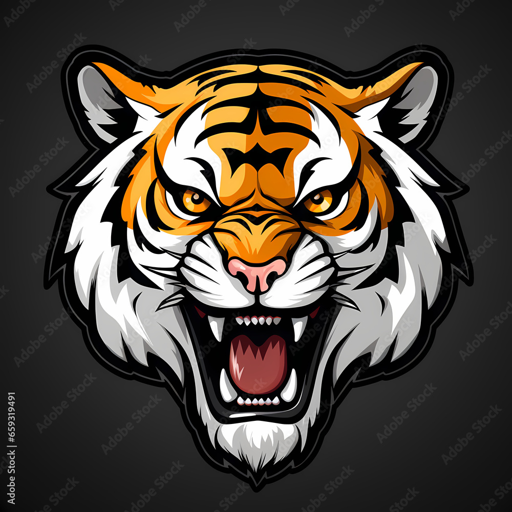 Tiger Head Digital Illustration 