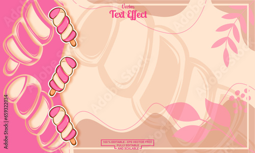 seamless cute pink ice cream hand drawn pattern background