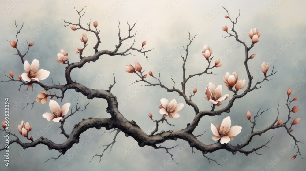 Leafless Blooms: Flowers in full blossom, yet devoid of leaves, symbolizing beauty and potential hampered by a lack of support Leafless Blooms: Flowers in full blossom, yet devoid of leaves, symbolizing beauty and potential hampered by a lack of support