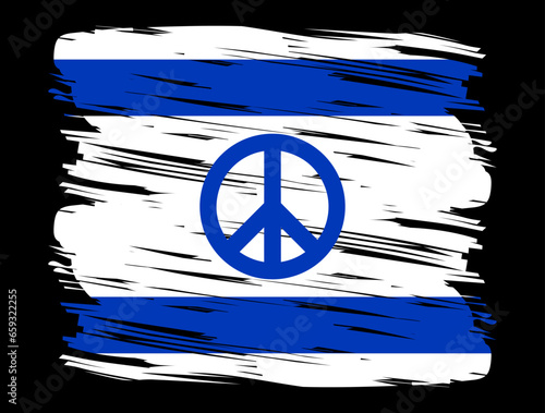 Israeli peace symbol - stay with Israel. Israel vector flag. Concept of Israeli and Hamas military crisis, conflict between Israel and Gaza Strip. Support, pray and help Israelites during the war