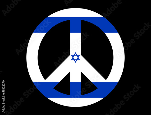Israeli peace symbol - stay with Israel. Israel vector poster. Concept of Israeli and Hamas military crisis, conflict between Israel and Gaza Strip. Support, pray and help Israelites during the war