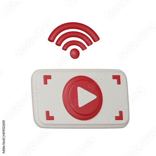 Video live streaming 3d icon