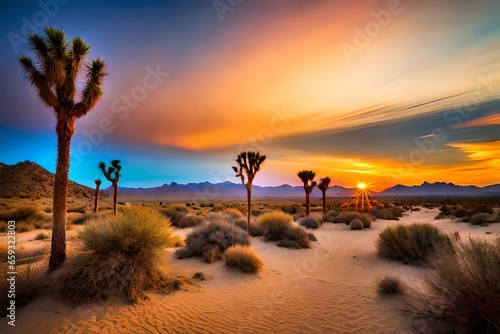 sunset over the beach generated by AI technology