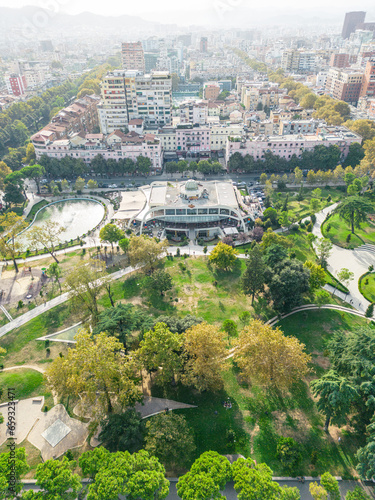 Aerial View of Taiwan Park, Tirana's Urban Oasis © ottaviocamb