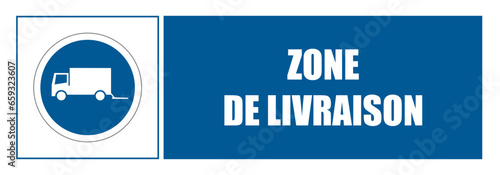 Zone de livraison EPI panneau rond bleu équipement de sécurité obligatoire