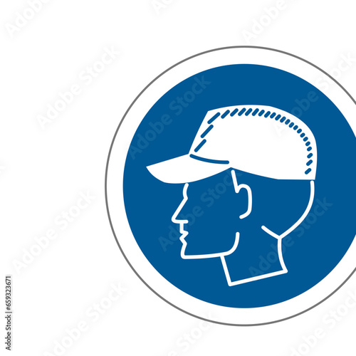 Casquette EPI panneau rond bleu équipement de sécurité obligatoire