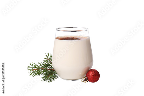 PNG,Eggnog cocktail, isolated on white background photo