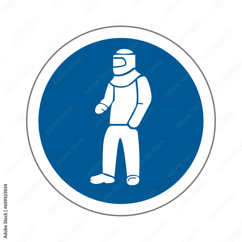 tenue de travail EPI panneau rond bleu équipement de sécurité obligatoire