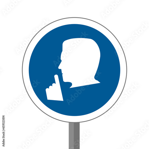 Silence bruit EPI panneau rond bleu équipement de sécurité obligatoire