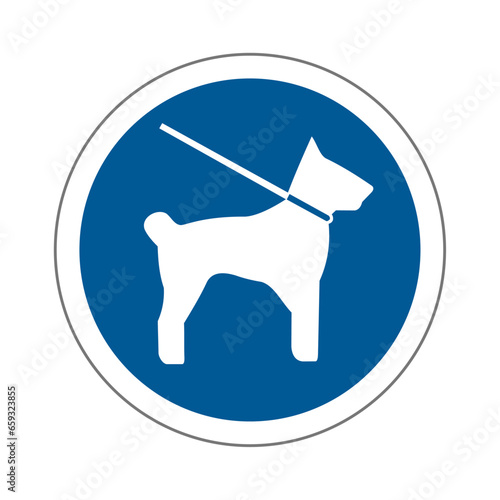 Chien en laisse EPI panneau rond bleu équipement de sécurité obligatoire