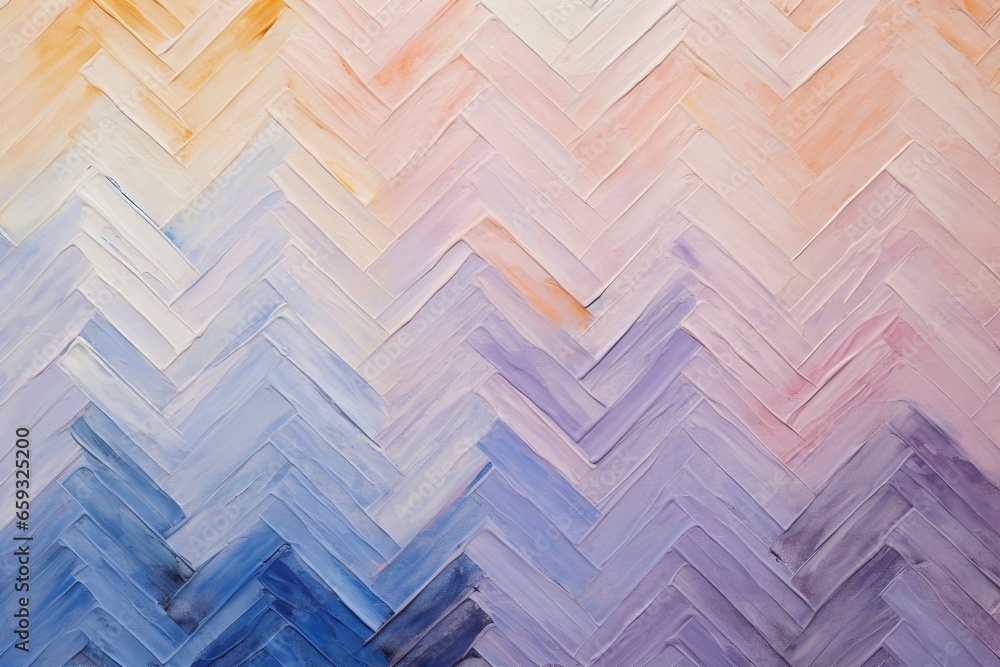 フィッシュボーン風のデザインの油絵・抽象背景バナー)ピンク・青・紫・オレンジ フィッシュボーン風のデザインの油絵・抽象背景バナー)ピンク・青・紫・オレンジ