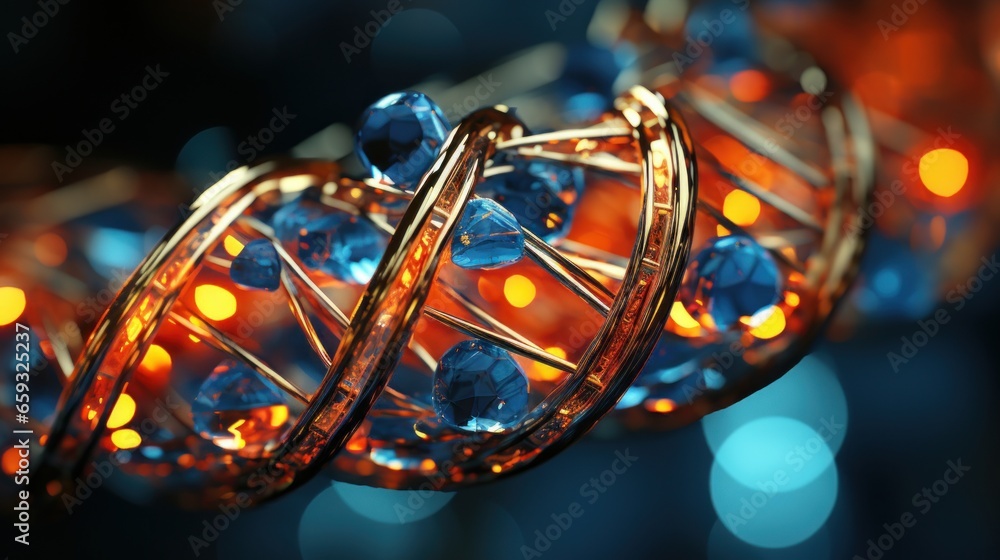 A close up of a DNA strand A close up of a DNA strand