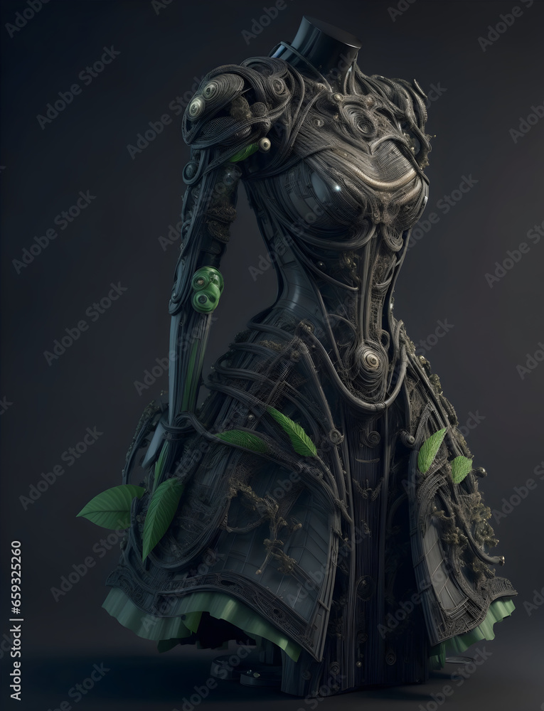 Futuristic Fashion Dummy in Dark Blend Attire Futuristic Fashion Dummy in Dark Blend Attire