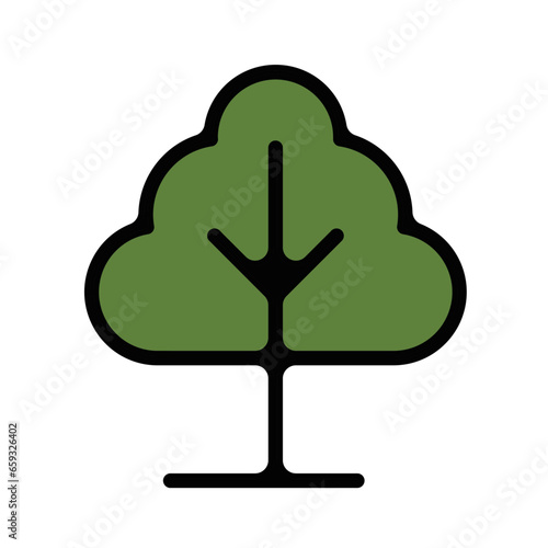 arbre plant couleur pictogramme icones bouton picto nature gras vert