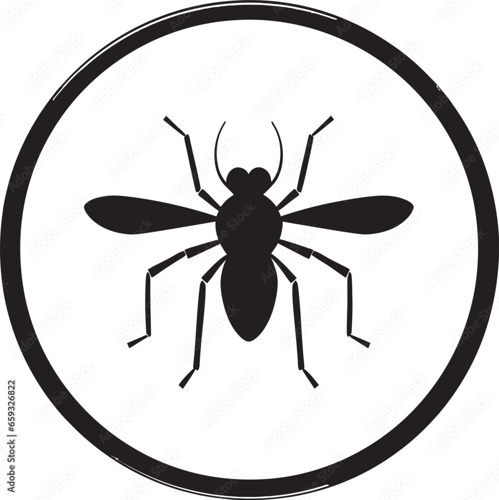 Simplistic Mosquito Badge Bold Mosquito Vector Art Simplistic Mosquito Badge Bold Mosquito Vector Art