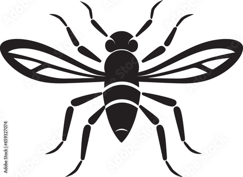 Stylish Mosquito Graphic Art Bold Mosquito Badge Concept