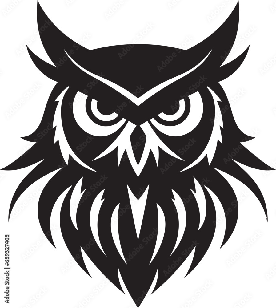 Fototapeta premium Mysterious Owl Emblem Set Night Owl Silhouette Design