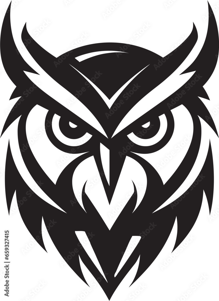 Wise Owl Vector Art Nocturnal Owl Logo Concept Wise Owl Vector Art Nocturnal Owl Logo Concept