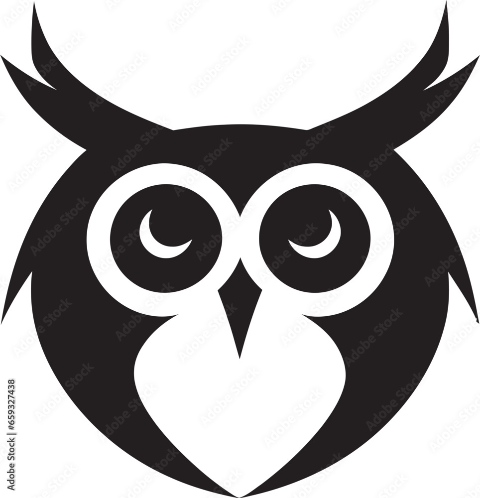 Obraz premium Enchanted Owl Icon Set Mysterious Black Owl