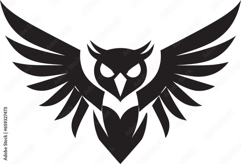 Owl and Stars Artwork Wise Old Owl Symbol