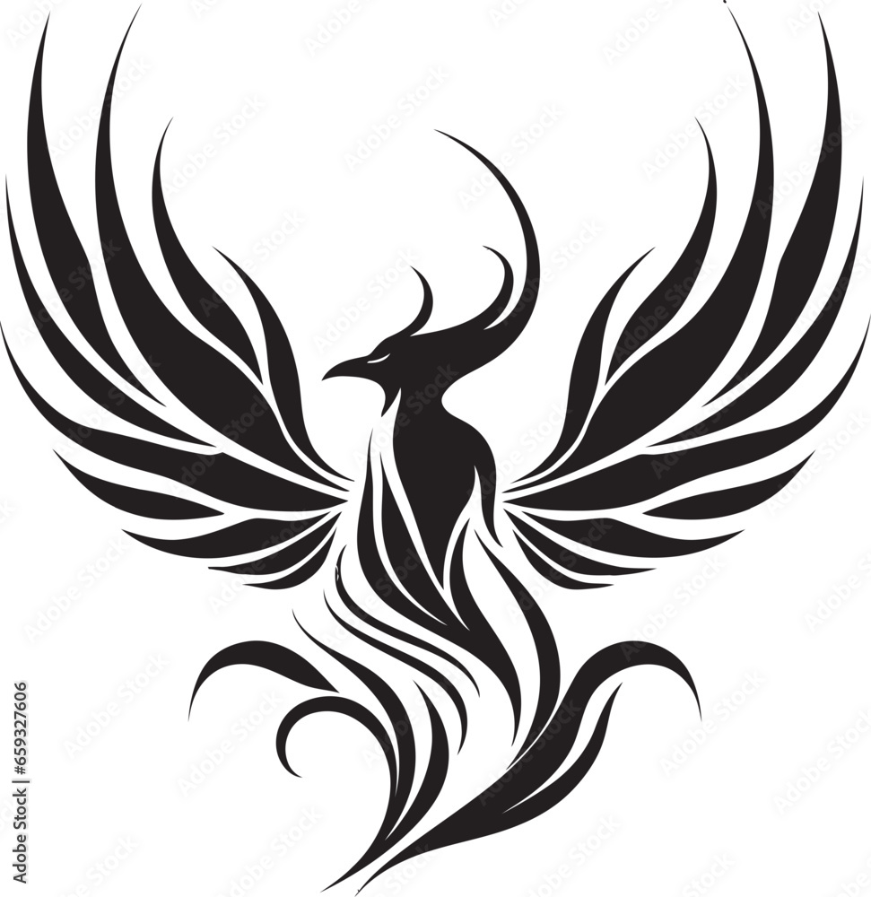 Fototapeta premium Enigmatic Phoenix Silhouette Mythical Phoenix Symbolism
