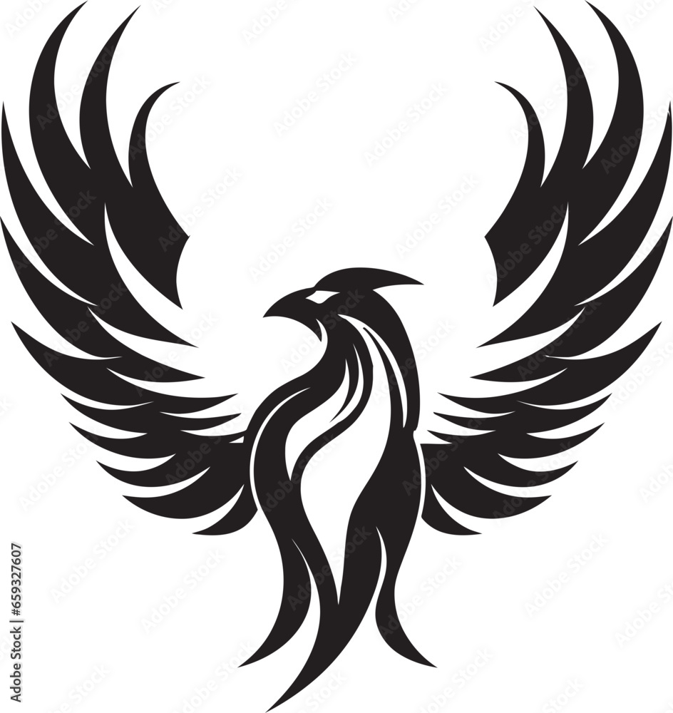 Fototapeta premium Celestial Phoenix Logo Enigmatic Phoenix Silhouette