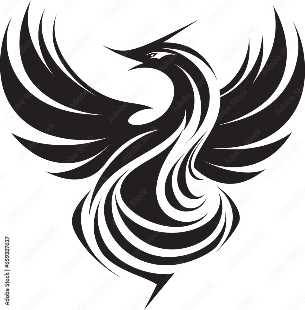 Fototapeta premium Fiery Nightfall Emblem Abstract Rebirth Logo