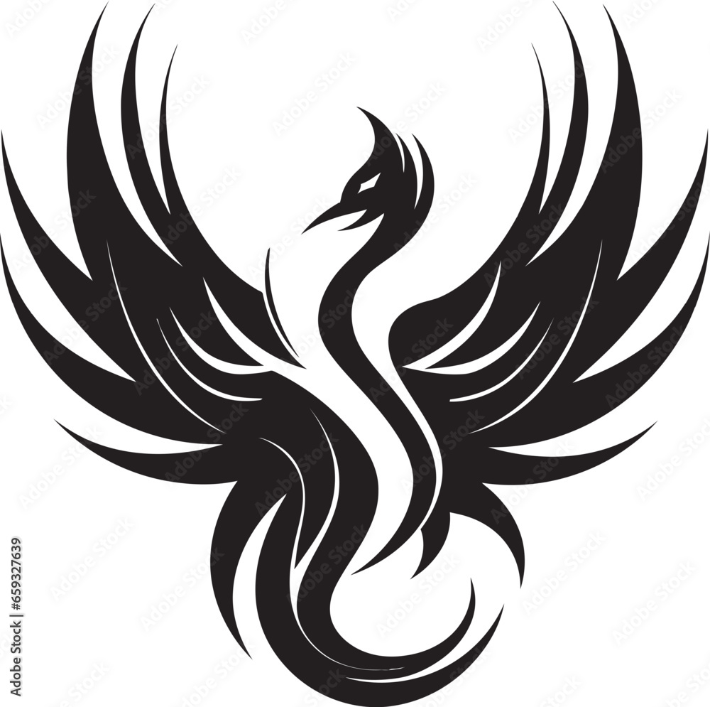 Elegant Phoenix Profile Phoenix Feathers Vector Art Elegant Phoenix Profile Phoenix Feathers Vector Art