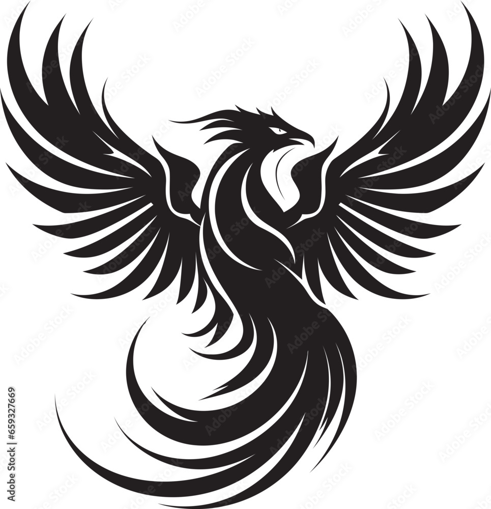 Mystic Phoenix Vector Nighttime Phoenix Heraldry Mystic Phoenix Vector Nighttime Phoenix Heraldry