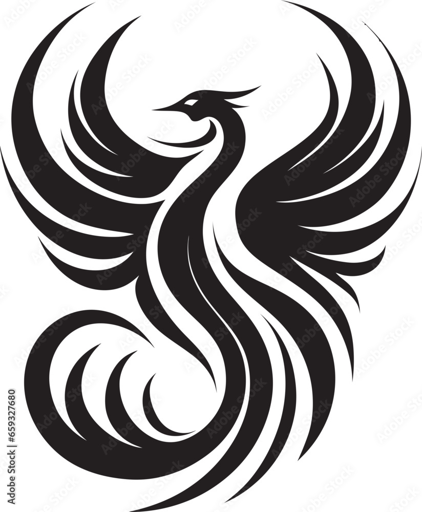 Fototapeta premium Cosmic Fire Vector Art Firebird's Night Flight
