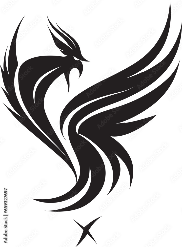 Fototapeta premium Regal Phoenix Symbol Phoenix Crest in Moonlight