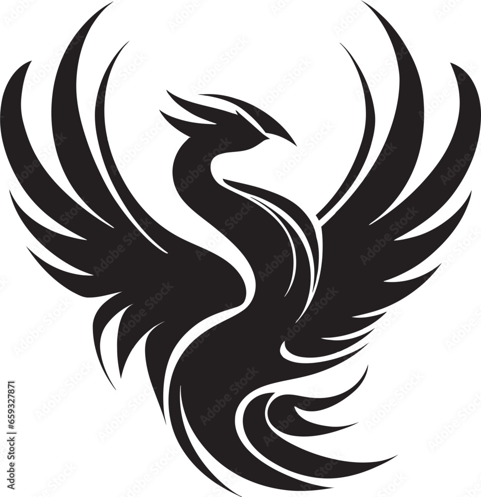 Mythical Bird Logo Design Rebirth of the Black Phoenix Mythical Bird Logo Design Rebirth of the Black Phoenix