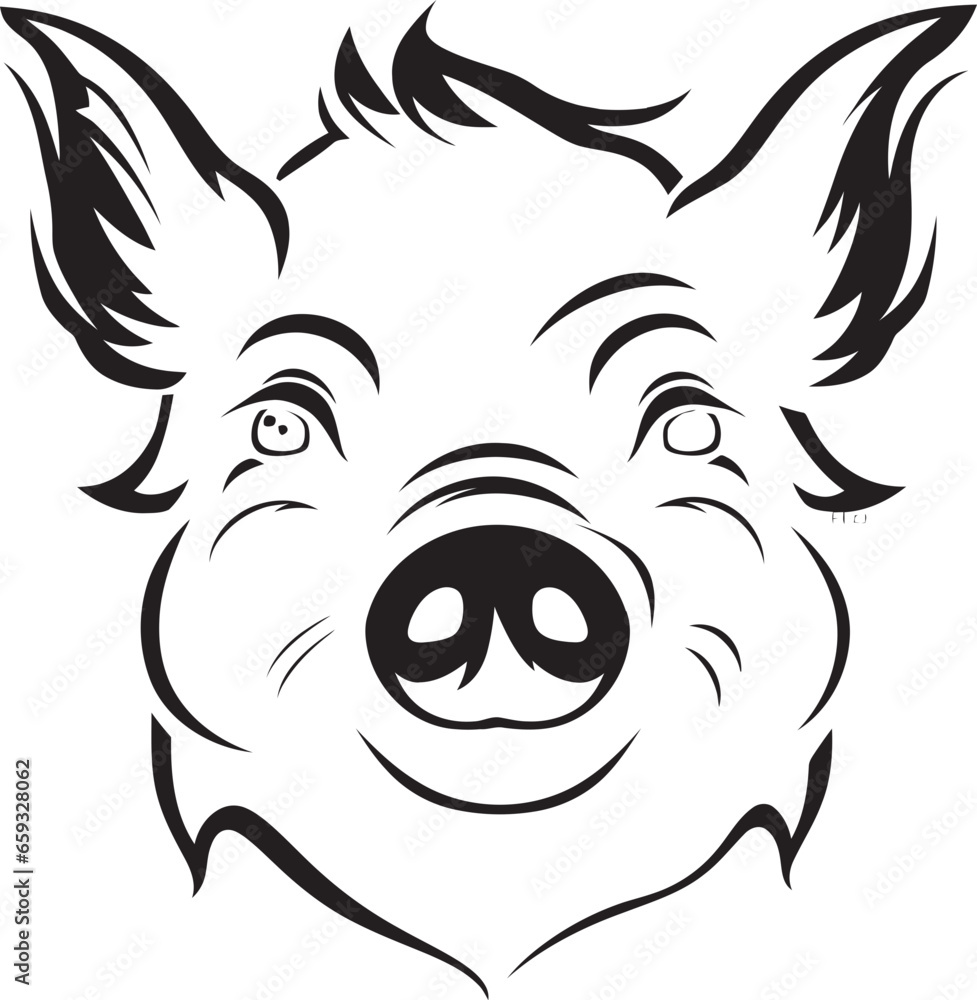Minimalistic Piglet Design Elegant Swine Badge