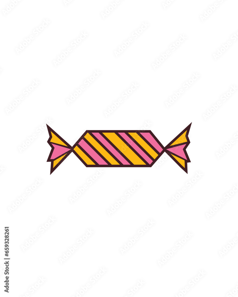 origami shaped candy vector illustration logo design
