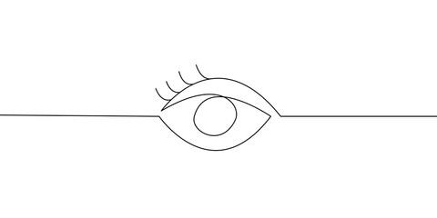 Fototapete Eine Linie Auge Linienzeichnung minimalistische Kunst  © Chanakarn