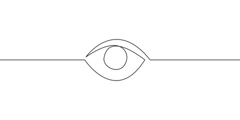 Fototapete Eine Linie Auge durchgehende Linienzeichnung modern  © Chanakarn