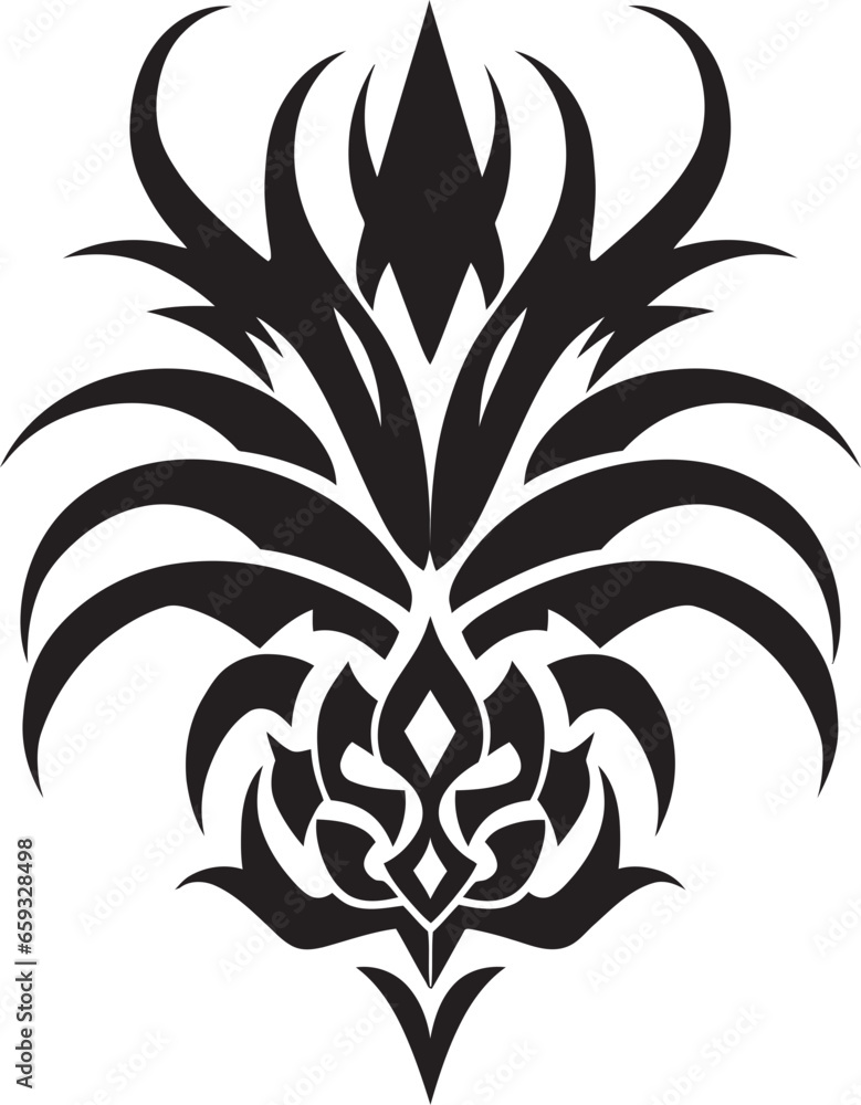 Obraz premium Pineapple in Moonlight Bold Black Pineapple Symbol