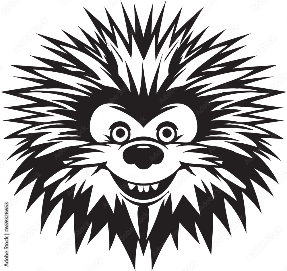 Fototapeta premium Porcupine Spike Contemporary Branding Porcupine Quill Iconic Insignia