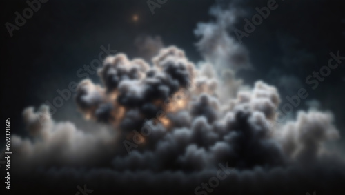Blurred background. Clouds of colorful smoke with beautiful lighting. AI generation. photo