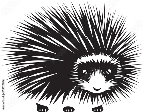 Black Porcupine Quill Vector Symbol Porcupine Spike Luxury Crest