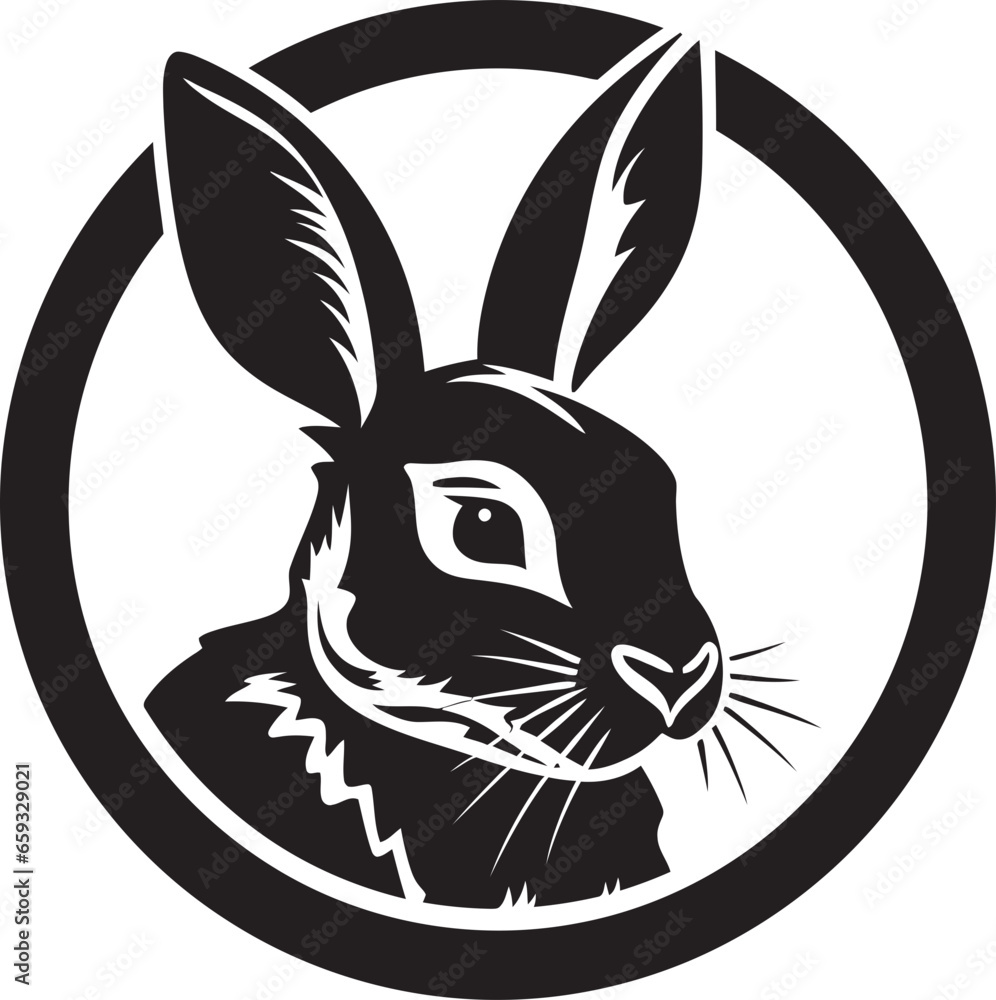 Bold Black Bunny Vector Icon Stylish Rabbit Outline Design Bold Black Bunny Vector Icon Stylish Rabbit Outline Design