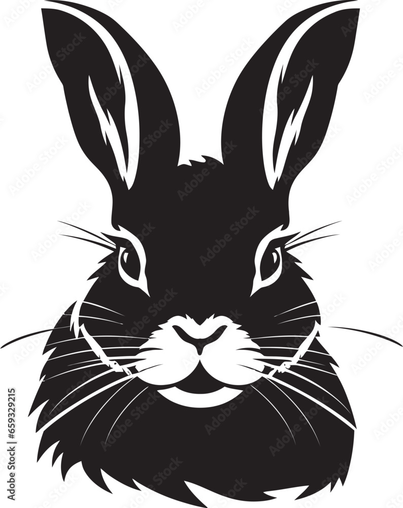 Rabbit Silhouette Minimalist Logo Black Rabbit Monogram Design Rabbit Silhouette Minimalist Logo Black Rabbit Monogram Design