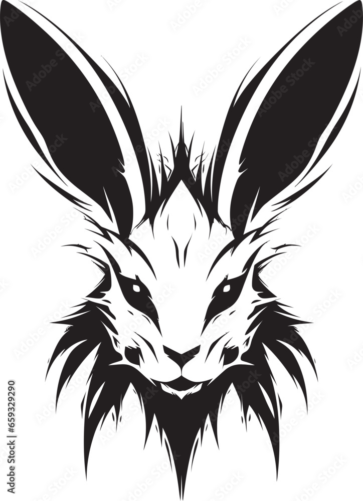 Premium Rabbit Monochrome Symbol Intricate Bunny Crest Design Premium Rabbit Monochrome Symbol Intricate Bunny Crest Design
